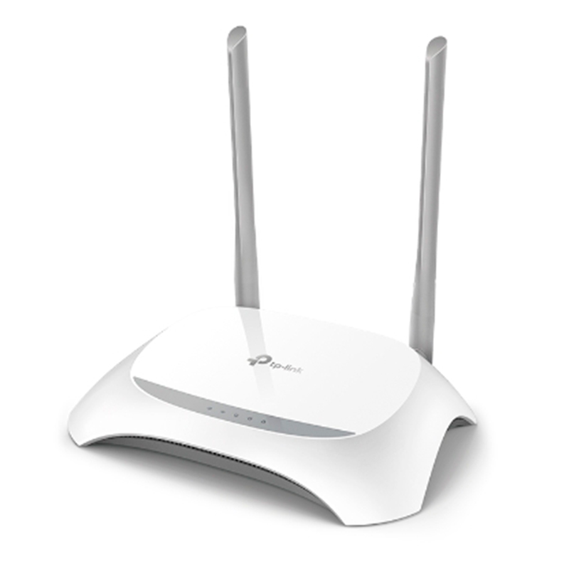 Router Wi-Fi N300 Mbps a 2,4 GHz, 2 antenas, 1 puerto WAN de 10 / 100 + 4 puertos LAN de 10 / 100, marca TP-Link.