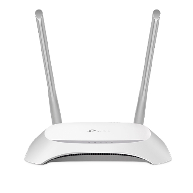 Router Wi-Fi N300 Mbps a 2,4 GHz, 2 antenas, 1 puerto WAN de 10 / 100 + 4 puertos LAN de 10 / 100, marca TP-Link.