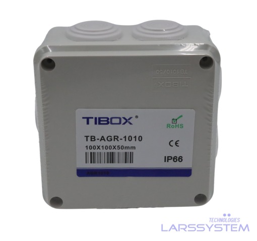 Caja plastica de registro 100x100x50mm, IP65 color ivory, marca Tibox