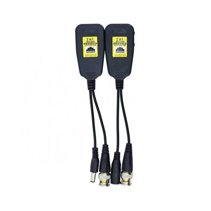 Par de video balun pasivo RJ45, para cámaras CCTV, video + voltaje, 8MP, marca ZKTeco
