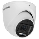 Cámara domo turbo, resolución 5 Mpx 3K, lente fijo, IR 30 mt, luz blanca 20 mt, IP67, 4 hibrido, microfono incorporado, carcasa metalica. Marca Hikvision